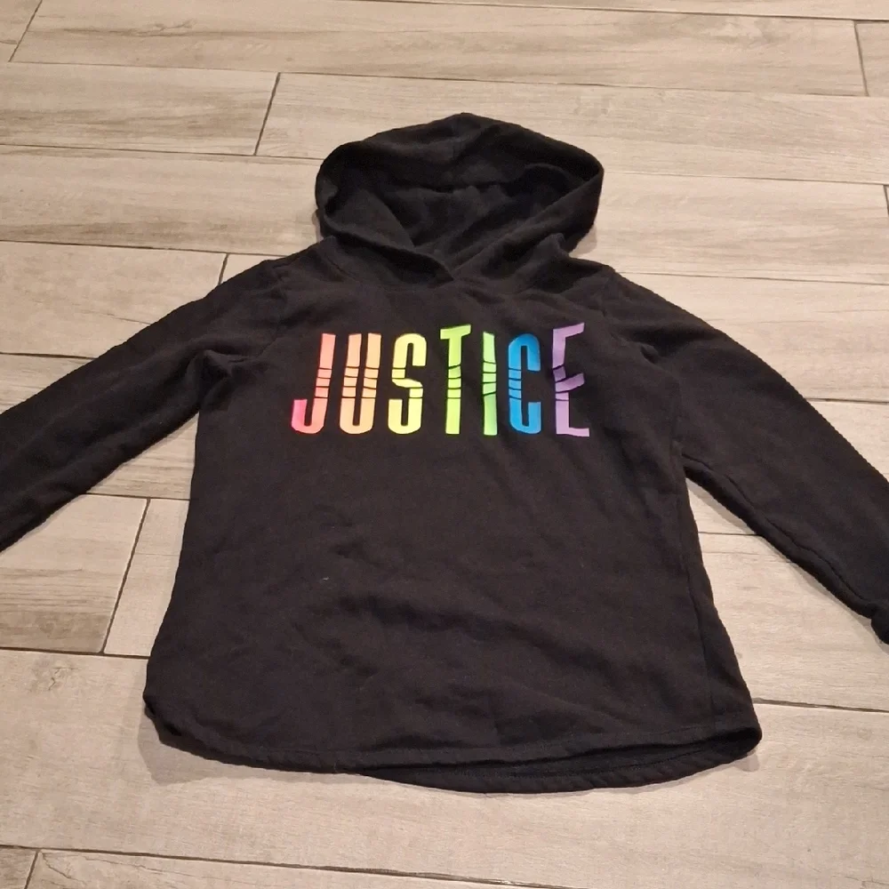 🍁Justice Black and Rainbow Hoodie🐠